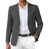 COOFANDY Mens Linen Casual Blazer Slim Fit Sport Coat Two Button Summer Suit Jacket Lightweight Business Sport Jacket(Dark Grey)