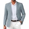 COOFANDY Mens Linen Casual Blazer Slim Fit Sport Coat Two Button Summer Suit Jacket Lightweight Business Sport Jacket(Dusty Blue)