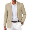 COOFANDY Mens Linen Casual Blazer Slim Fit Sport Coat Two Button Summer Suit Jacket Lightweight Business Sport Jacket(Khaki)