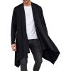 COOFANDY Men’s Long Cardigan Ruffle Shawl Collar Lightweight Open Front Drape Cape Overcoat with Pockets