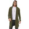 COOFANDY Men’s Long Hooded Cardigan Shawl Collar Lightweight Open Front Drape Cape Overcoat with Pockets(Arm Green)