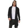 COOFANDY Men’s Long Hooded Cardigan Shawl Collar Lightweight Open Front Drape Cape Overcoat with Pockets(Black)