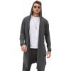 COOFANDY Men’s Long Hooded Cardigan Shawl Collar Lightweight Open Front Drape Cape Overcoat with Pockets(Dark Gray)