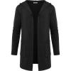 COOFANDY Mens Long Open Front Cardigan Sweater Lightweight Hooded Knitted Cardigan Sweaters with Pockets