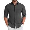 COOFANDY Men’s Long Sleeve Button Down Shirt Casual Lightweight Shacket Spring Fall Shirt Jacket Overshirt with Pockets(Dark Grey)
