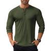 COOFANDY Men’s Long Sleeve Henley Shirts Stretch Ribbed T-Shirts Fashion Casual Basic Tops(Army Green)