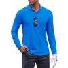 COOFANDY Men’s Long Sleeve Polo Shirts Moisture Wicking Golf Shirts Lightweight Athletic Collared Shirt(Blue)