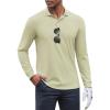 COOFANDY Men’s Long Sleeve Polo Shirts Moisture Wicking Golf Shirts Lightweight Athletic Collared Shirt(Khaki)