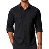 COOFANDY Mens Long Sleeve Shirts Casual Button Down Shirt Wrinkle Free Dress Shirt with Pocket(Black)
