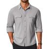 COOFANDY Mens Long Sleeve Shirts Casual Button Down Shirt Wrinkle Free Dress Shirt with Pocket(Light Grey)