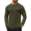COOFANDY Mens Long Sleeve T Shirts Casual Crew Neck Tee Shirts Lightweight Soft Pullover Tops(Army Green)