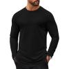 COOFANDY Mens Long Sleeve T Shirts Casual Crew Neck Tee Shirts Lightweight Soft Pullover Tops(Black)