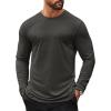 COOFANDY Mens Long Sleeve T Shirts Casual Crew Neck Tee Shirts Lightweight Soft Pullover Tops(Dark Grey)