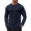 COOFANDY Mens Long Sleeve T Shirts Casual Crew Neck Tee Shirts Lightweight Soft Pullover Tops(Navy Blue)