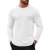 COOFANDY Mens Long Sleeve T Shirts Casual Crew Neck Tee Shirts Lightweight Soft Pullover Tops(White)