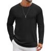 COOFANDY Men’s Long Sleeve Tee Shirts Crew Neck T Shirt Solid Casual Basic Tees Soft Stretch T-Shirts(Black)