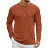 COOFANDY Men’s Long Sleeve Tee Shirts Crew Neck T Shirt Solid Casual Basic Tees Soft Stretch T-Shirts(Caramel)