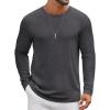 COOFANDY Men’s Long Sleeve Tee Shirts Crew Neck T Shirt Solid Casual Basic Tees Soft Stretch T-Shirts(Dark Grey)