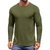 COOFANDY Men’s Long Sleeve Tee Shirts Crew Neck T-Shirt Casual Pullover Basic Tees Soft Stretch Tshirts(Army Green)