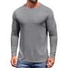 COOFANDY Men’s Long Sleeve Tee Shirts Crew Neck T-Shirt Casual Pullover Basic Tees Soft Stretch Tshirts(Athletic Heather)