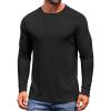 COOFANDY Men’s Long Sleeve Tee Shirts Crew Neck T-Shirt Casual Pullover Basic Tees Soft Stretch Tshirts(Black)