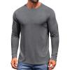 COOFANDY Men’s Long Sleeve Tee Shirts Crew Neck T-Shirt Casual Pullover Basic Tees Soft Stretch Tshirts(Black Heather)