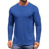 COOFANDY Men’s Long Sleeve Tee Shirts Crew Neck T-Shirt Casual Pullover Basic Tees Soft Stretch Tshirts(Blue)