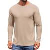COOFANDY Men’s Long Sleeve Tee Shirts Crew Neck T-Shirt Casual Pullover Basic Tees Soft Stretch Tshirts(Light Apricot)