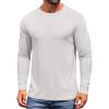 COOFANDY Men’s Long Sleeve Tee Shirts Crew Neck T-Shirt Casual Pullover Basic Tees Soft Stretch Tshirts(White)