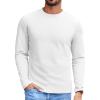 COOFANDY Mens Long Sleeve Tee Shirts Stretch Crew Neck Thermal Shirts Casual T Shirts for Men(A-white)