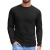 COOFANDY Mens Long Sleeve Tee Shirts Stretch Crew Neck Thermal Shirts Casual T Shirts for Men(Black)