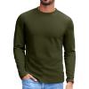 COOFANDY Mens Long Sleeve Tee Shirts Stretch Crew Neck Thermal Shirts Casual T Shirts for Men(Dark Army Green)