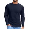 COOFANDY Mens Long Sleeve Tee Shirts Stretch Crew Neck Thermal Shirts Casual T Shirts for Men(Dark Blue)