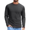 COOFANDY Mens Long Sleeve Tee Shirts Stretch Crew Neck Thermal Shirts Casual T Shirts for Men(Dark Grey)