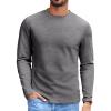 COOFANDY Mens Long Sleeve Tee Shirts Stretch Crew Neck Thermal Shirts Casual T Shirts for Men(Light Grey)