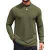 COOFANDY Mens Mock Turtleneck Long Sleeve Shirts Casual Basic T-Shirt Lightweight Mockneck Pullover Sweater for Men(Army Green)