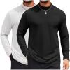 COOFANDY Mens Mock Turtleneck Long Sleeve Shirts Casual Basic T-Shirt Lightweight Mockneck Pullover Sweater for Men(Black&white)
