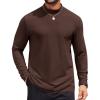 COOFANDY Mens Mock Turtleneck Long Sleeve Shirts Casual Basic T-Shirt Lightweight Mockneck Pullover Sweater for Men(Brown)