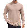 COOFANDY Mens Mock Turtleneck Long Sleeve Shirts Casual Basic T-Shirt Lightweight Mockneck Pullover Sweater for Men(Khaki)