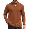 COOFANDY Mens Mock Turtleneck Long Sleeve Shirts Casual Basic T-Shirt Lightweight Mockneck Pullover Sweater for Men(Light Brown)