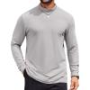 COOFANDY Mens Mock Turtleneck Long Sleeve Shirts Casual Basic T-Shirt Lightweight Mockneck Pullover Sweater for Men(Light Grey)