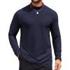 COOFANDY Mens Mock Turtleneck Long Sleeve Shirts Casual Basic T-Shirt Lightweight Mockneck Pullover Sweater for Men(Navy)
