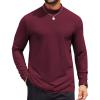 COOFANDY Mens Mock Turtleneck Long Sleeve Shirts Casual Basic T-Shirt Lightweight Mockneck Pullover Sweater for Men(Red)