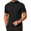 COOFANDY Mens Mock Turtleneck Shirts Casual Premium Cotton Short Sleeve Shirt 2025 Basic Half Neck T-Shirts(Black)