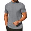 COOFANDY Mens Mock Turtleneck Shirts Casual Premium Cotton Short Sleeve Shirt 2025 Basic Half Neck T-Shirts(Gray)