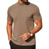 COOFANDY Mens Mock Turtleneck Shirts Casual Premium Cotton Short Sleeve Shirt 2025 Basic Half Neck T-Shirts(Khaki)