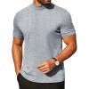 COOFANDY Mens Mock Turtleneck Shirts Casual Premium Cotton Short Sleeve Shirt 2025 Basic Half Neck T-Shirts(Light Gray)