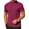 COOFANDY Mens Mock Turtleneck Shirts Casual Premium Cotton Short Sleeve Shirt 2025 Basic Half Neck T-Shirts(Red)