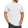 COOFANDY Mens Mock Turtleneck Shirts Short Sleeve Casual Basic T-Shirts Ribbed Solid Pullover Tops(White)
