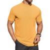 COOFANDY Mens Mock Turtleneck Shirts Short Sleeve Casual Basic T-Shirts Ribbed Solid Pullover Tops(Yellow)